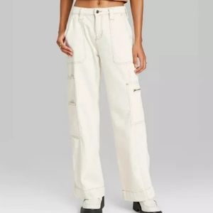 Size 16 Wild Fable High Rise White Cargo Jeans